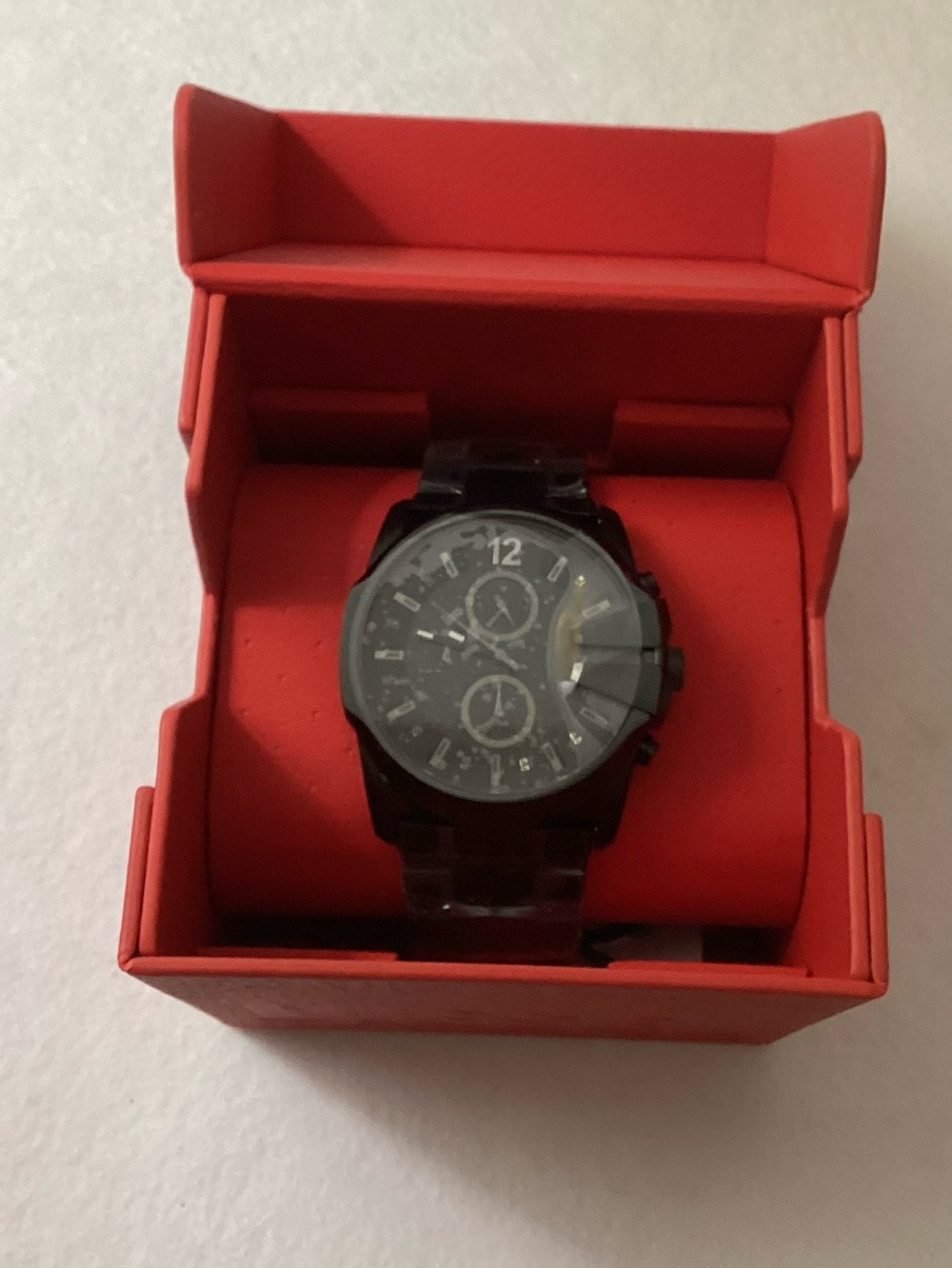 Diesel Chronograph Black Ion Plated Stainless Steel Watch 49x45mm DZ4180